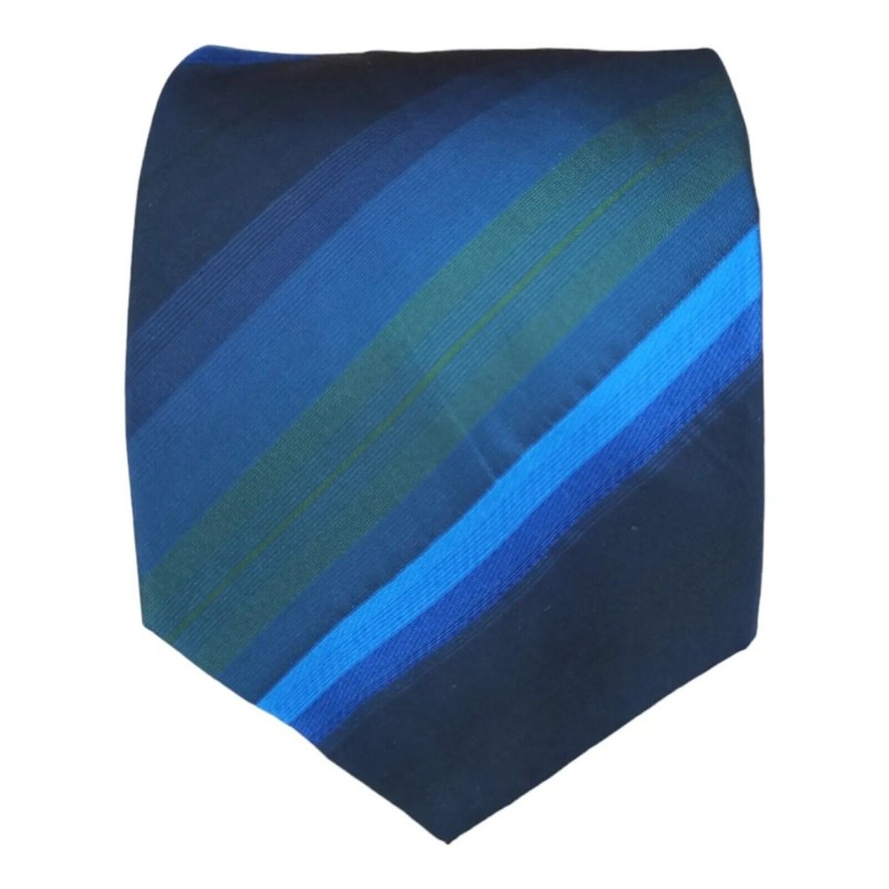 KENZO HOMME Blue Striped Silk Tie ITALY 58"/ 3.5" EC